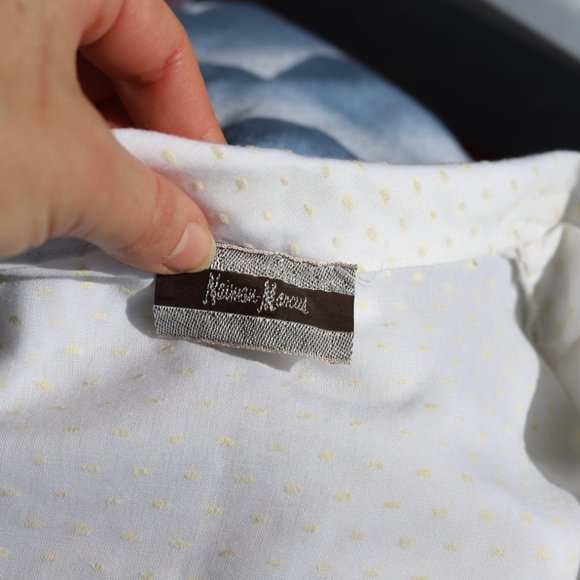 Vintage Neiman Marcus | Swiss Dot Ruffle Top - Picture 4 of 10